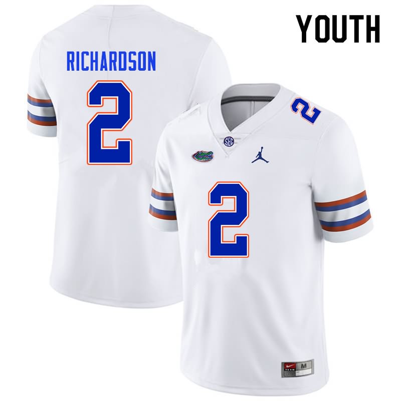 NCAA Florida Gators Anthony Richardson Youth #2 Nike White Stitched Authentic College Football Jersey LEF5064TS